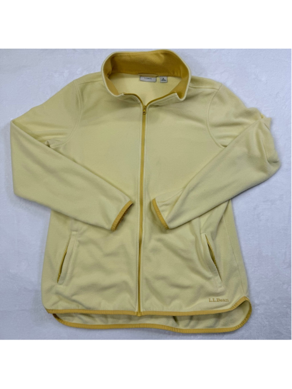 Women's L.L.Bean Lightweight Fleece Full Zip Jacket Medium Yellow